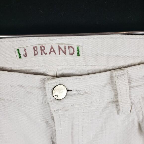 J Brand Skinny Crop Women 31 Mid Rise White Fray Hem Denim 3910c070 USA Made - Picture 5 of 8